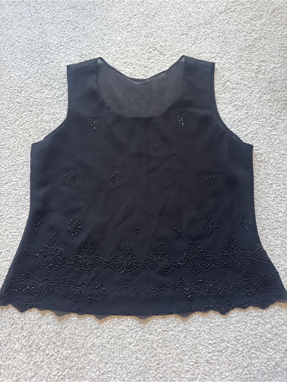 Black Beaded Tank Top